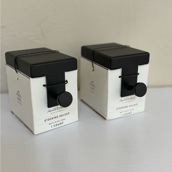 Hearth & Hand Other - Hearth & Hand with Magnolia Matte Black Christmas Stocking Holder Set of Two NWT